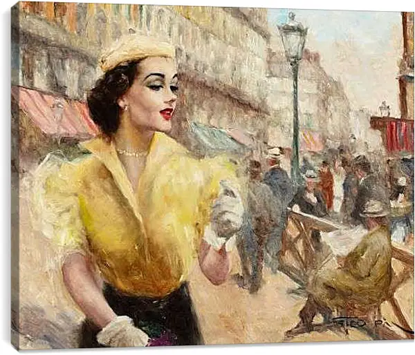 Постер на подрамнике - На городской ярмарке