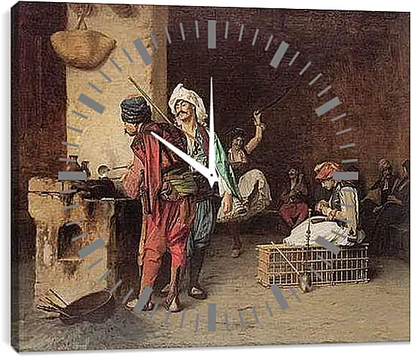 Часы картина - Cafe House, Cairo - Casting Bullets. Жан-Леон Жером