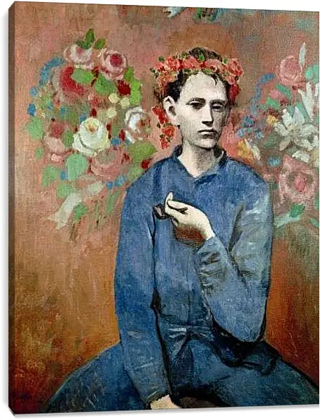 Постер на подрамнике - Мальчик с трубкой. Пабло Пикассо