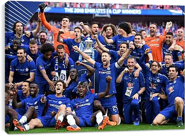 Постер на подрамнике - Победа в кубке Англии. ФК Челси. FC Chelsea