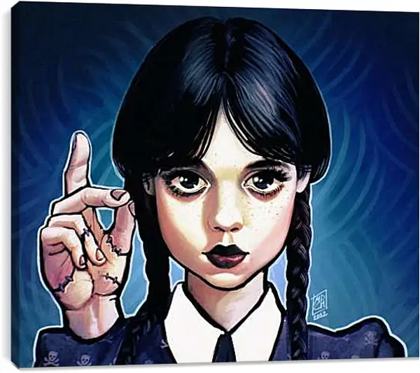 Постер на подрамнике - Уэнсдей Аддамс в веснушках