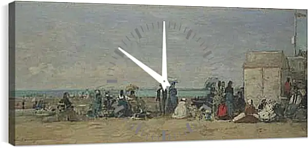 Часы картина - Beach Scene, Trouville (1) Эжен Буден