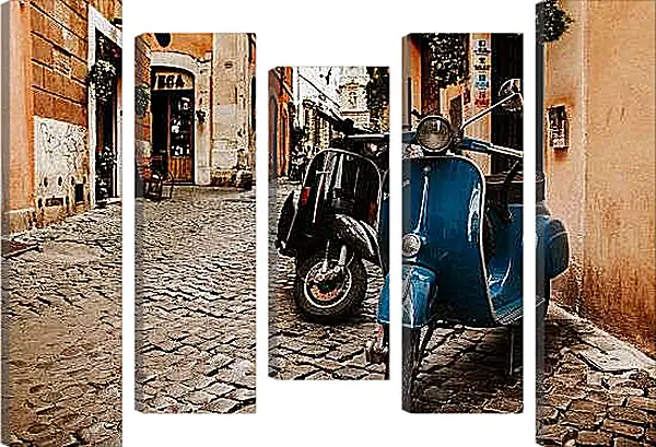 Модульная картина - Vespa на старой улице