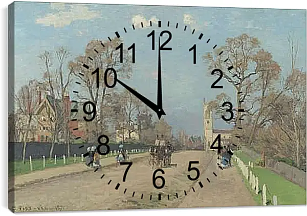 Часы картина - The Avenue, Sydenham. Камиль Писсарро