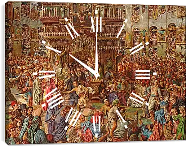 Часы картина - Чудо святого огня. Уильям Холман Хант