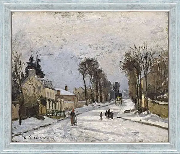 Картина в раме - Дорога в Версаль в Лувесьенне. Камиль Писсарро