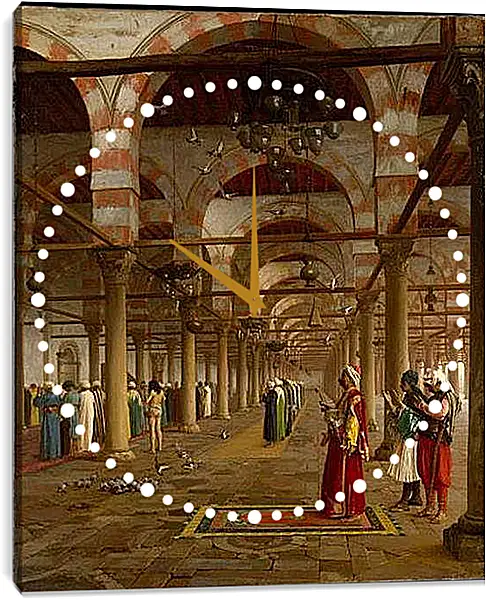 Часы картина - Prayer in the Mosque - Молитва в мечети. Жан-Леон Жером