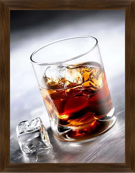 Картина в раме - Кубики льда в бокале. Вечерний Дижестив.