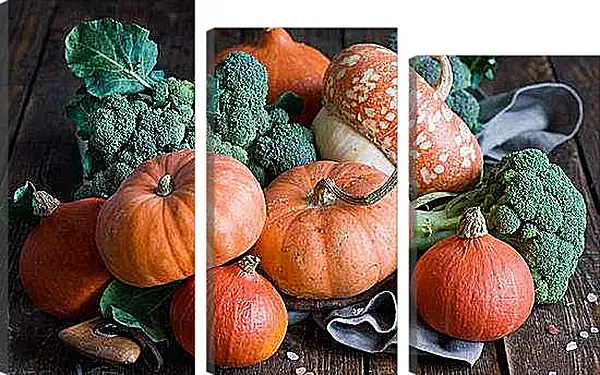 Модульная картина - Тыквы. Осенний урожай.