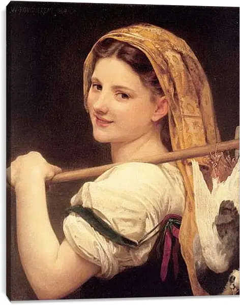 Постер на подрамнике - Le Retour du Marche. Возвращение с рынка. Адольф Вильям Бугро