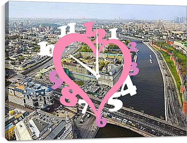 Часы картина - Москва река