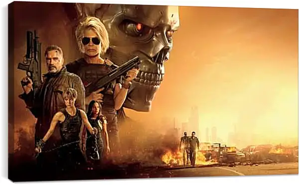 Постер на подрамнике - Все главные актёры. Терминатор. Тёмные судьбы