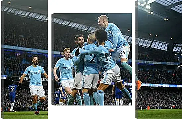 Модульная картина - Празднование гола. Манчестер Сити. Manchester City