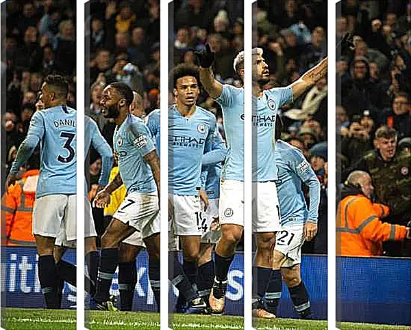 Модульная картина - Празднование гола. Манчестер Сити. Manchester City