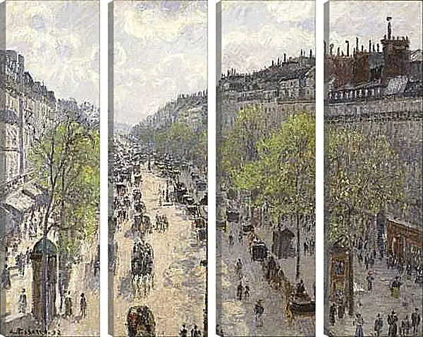 Модульная картина - Бульвар Монмартр. Весеннее утро. Камиль Писсарро