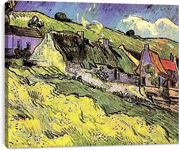Постер на подрамнике - Cottages. Винсент Ван Гог