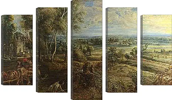 Модульная картина - A View of Het Steen in the Early Morning. Питер Пауль Рубенс