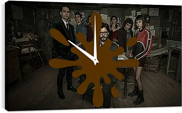 Часы картина - Бумажный дом. La casa de papel