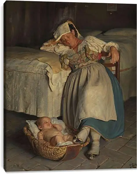 Постер на подрамнике - En sabinerinne vugger sitt barn. Педер Хенрик Кристиан Сартман