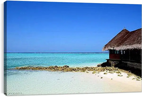 Постер на подрамнике - Море, хижина, песок