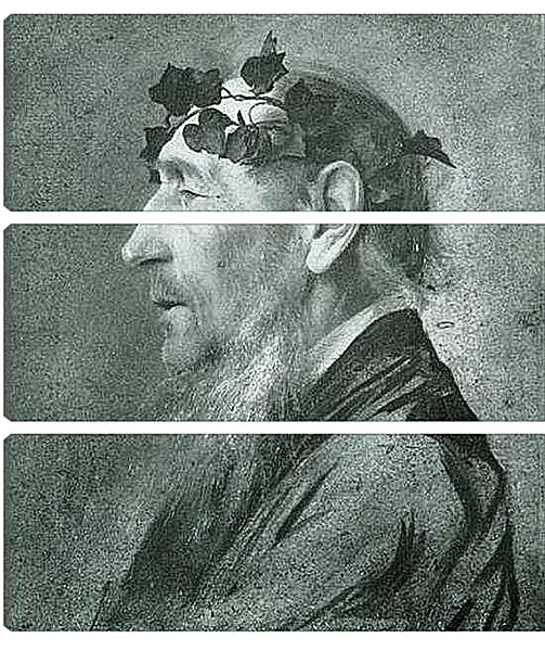 Модульная картина - Alter Mann mit Epheukranz. Густав Климт