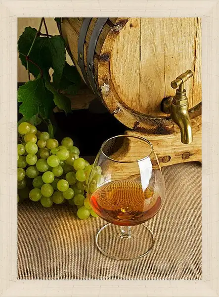 Картина в раме - Коньяк. Виноград и Коньяк.
