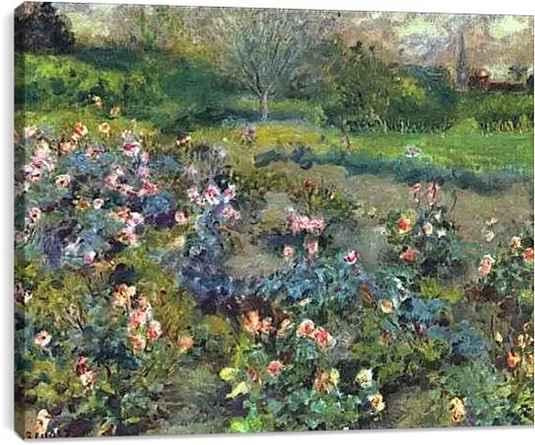 Постер на подрамнике - The Garden of Roses. Пьер Огюст Ренуар