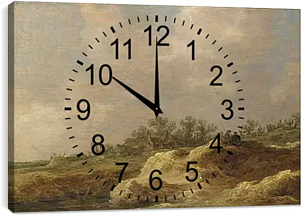 Часы картина - A Cottage on a Heath. Ян ван Гойен