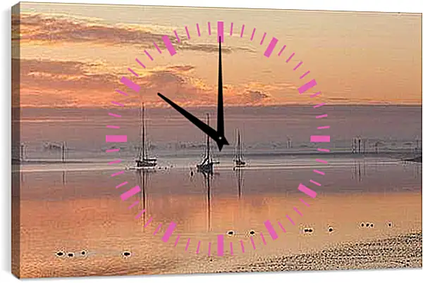 Часы картина - закат