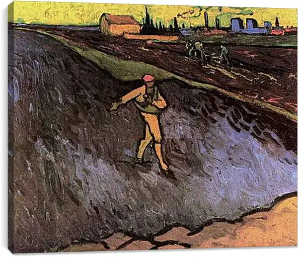 Постер на подрамнике - The Sower Outskirts of Arles in the Background. Винсент Ван Гог