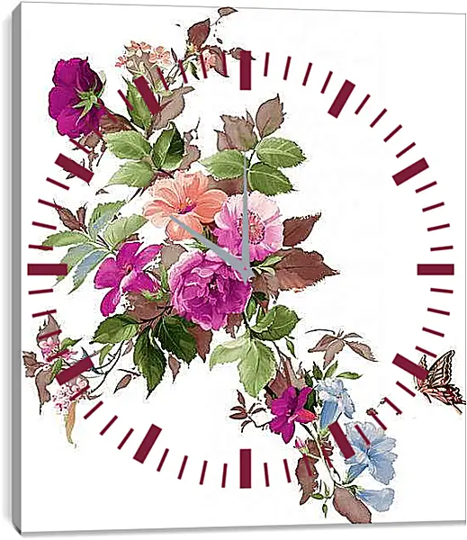 Часы картина - Цветы