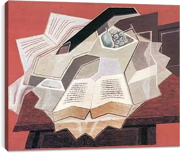 Постер на подрамнике - The Open Book (detail) Хуан Грис