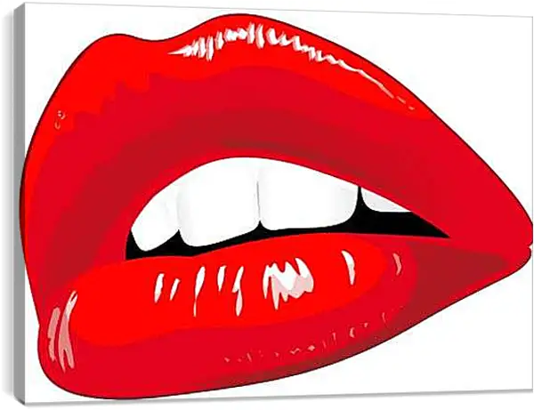 Постер на подрамнике - Красные губы