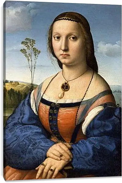 Постер на подрамнике - Портрет Маддалены Дони. Санти Рафаэль