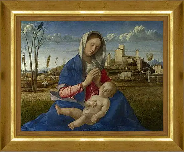 Картина в раме - Madonna of the Meadow. Джованни Беллини