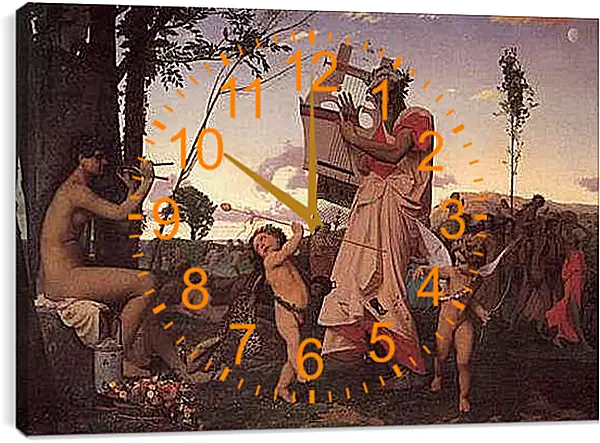 Часы картина - Anacreon, Bacchus and Cupid. Жан-Леон Жером