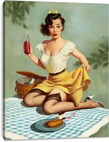 Постер на подрамнике - Кетчуп на юбке