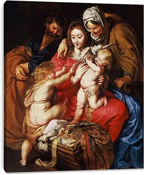 Постер на подрамнике - The Holy Family with St. Питер Пауль Рубенс