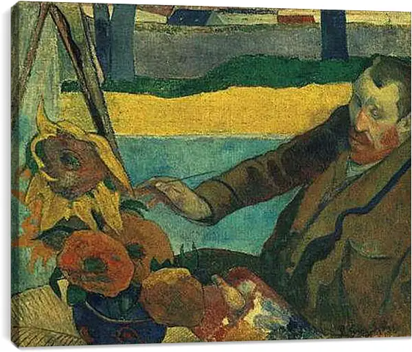 Постер на подрамнике - Ван Гог и подсолнухи. Винсент Ван Гог