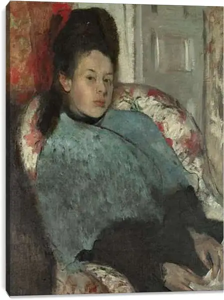 Постер на подрамнике - Portrait of Elena Carafa. Эдгар Дега