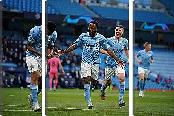 Модульная картина - Празднование гола. Манчестер Сити. Manchester City