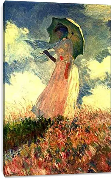 Постер на подрамнике - Woman With Sunshade. Клод Моне