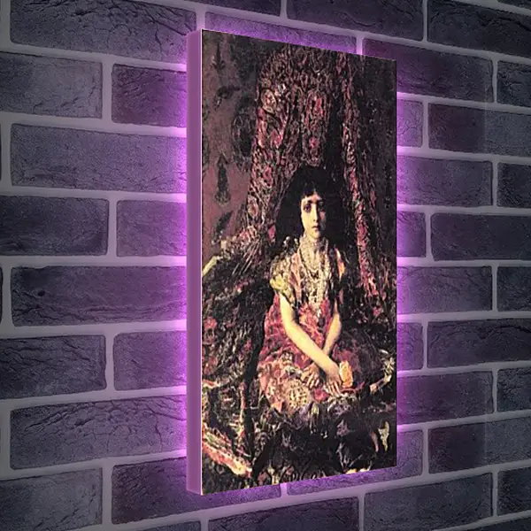 Лайтбокс световая панель - Девочка на фоне персидского ковра врубель. Врубель Михаил