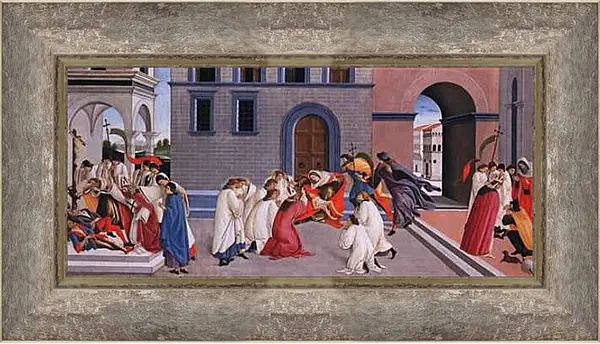 Картина в раме - Miracle of St. Zenobius. Сандро Боттичелли