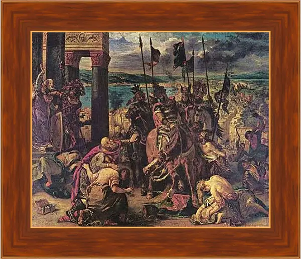 Картина в раме - The Entry of the Crusaders into Constantinople. Эжен Делакруа