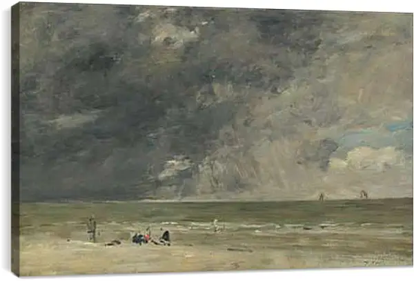 Постер на подрамнике - Beach Scene, Trouville. Эжен Буден