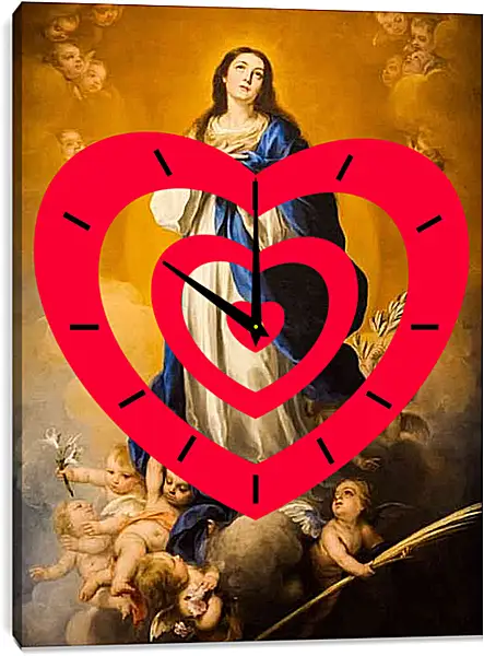 Часы картина - Мадонна непорочного зачатия. Бартоломе Эстебан Мурильо