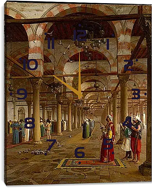 Часы картина - Prayer in the Mosque - Молитва в мечети. Жан-Леон Жером