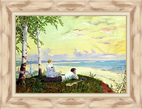 Картина в раме - На Волге. Борис Кустодиев