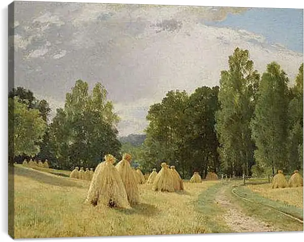 Постер на подрамнике - Стога Преображенское. Иван Шишкин